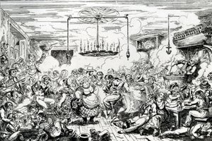 1825年の船長たちの乱暴な行為、または長い部屋ののぞき見